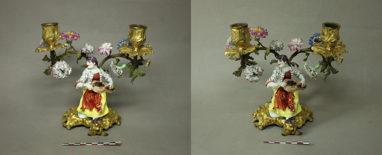 Restauration d’un chandelier en porcelaine de Meissen et bronzes dorés