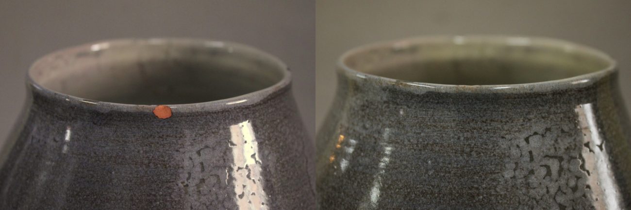 Restauration d’un vase en céramique d’Yves Suzanne