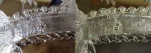 Restauration /réparation d'une céramique /céramiste en atelier Paris/Lille, miroir en verre de Murano/Venise