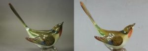 Restauration /réparation d'une céramique /céramiste en atelier Paris/Lille, figurine d'oiseaux en porcelaine.