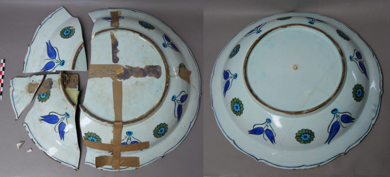 Restauration d’un plat creux en céramique d’IZNIK